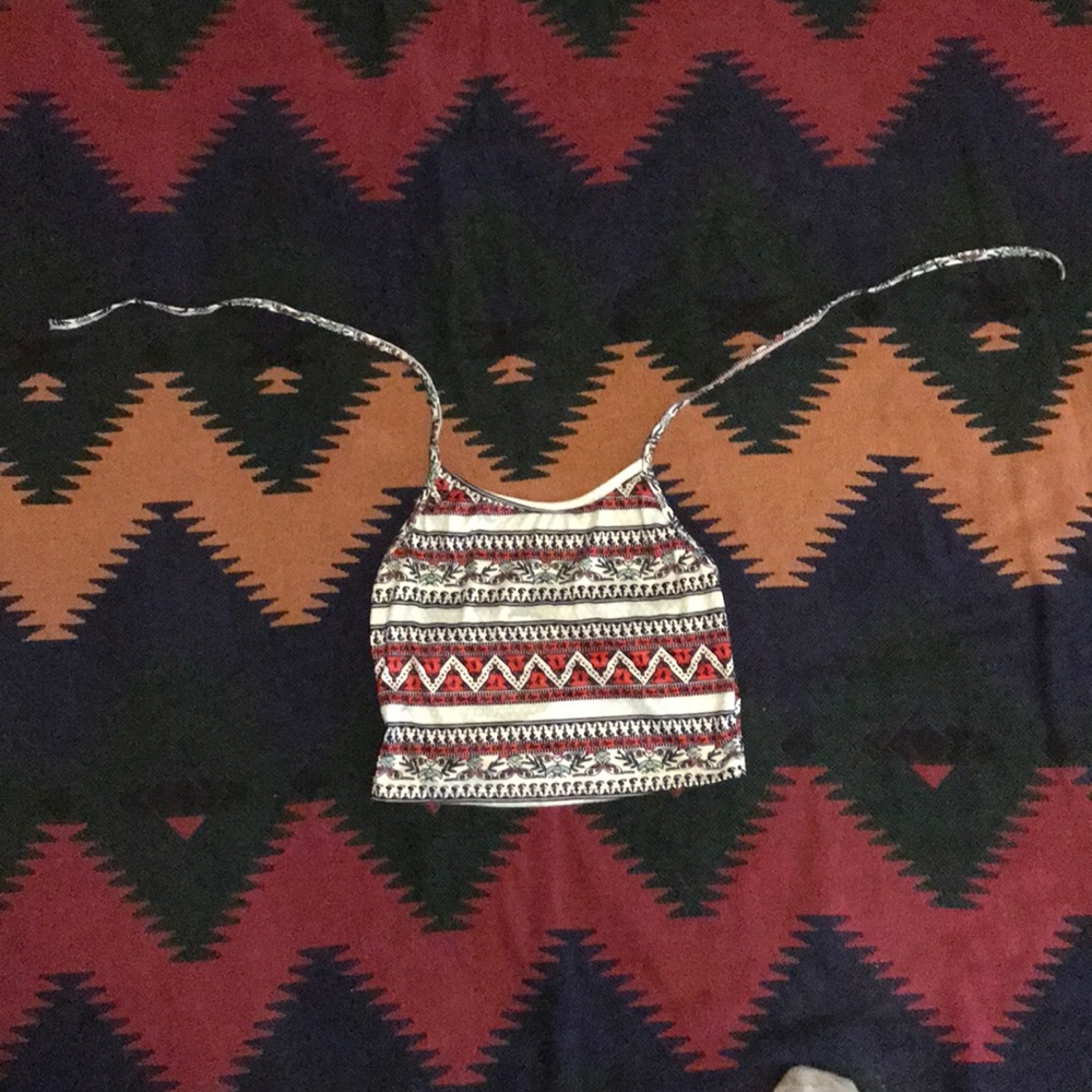 Tie around the neck, boho crop top